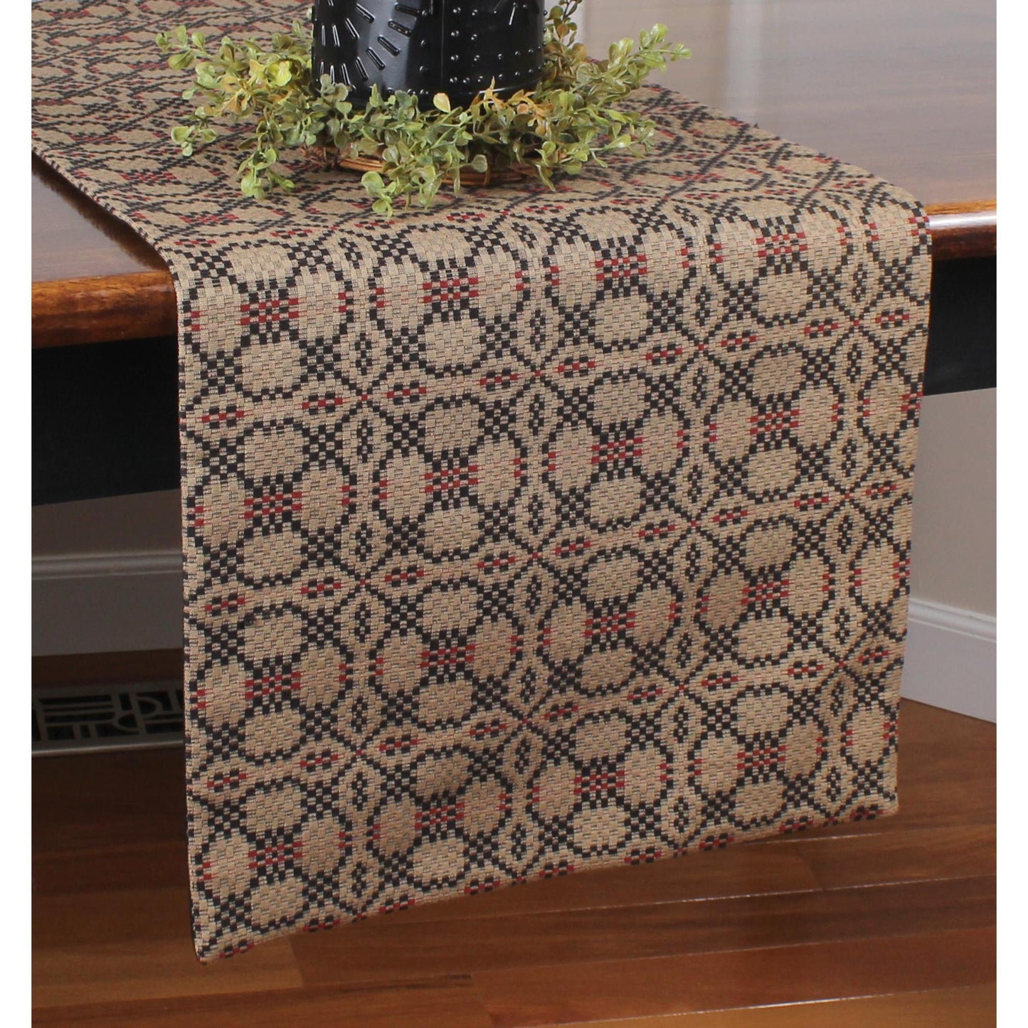 Kendall Jacquard Black Table Runner