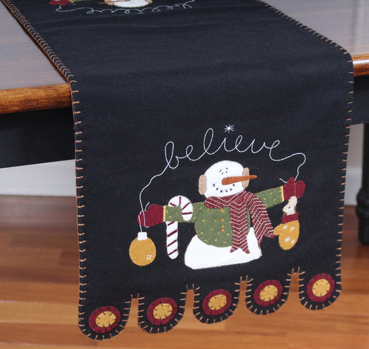 Snowman Believe Table Runner