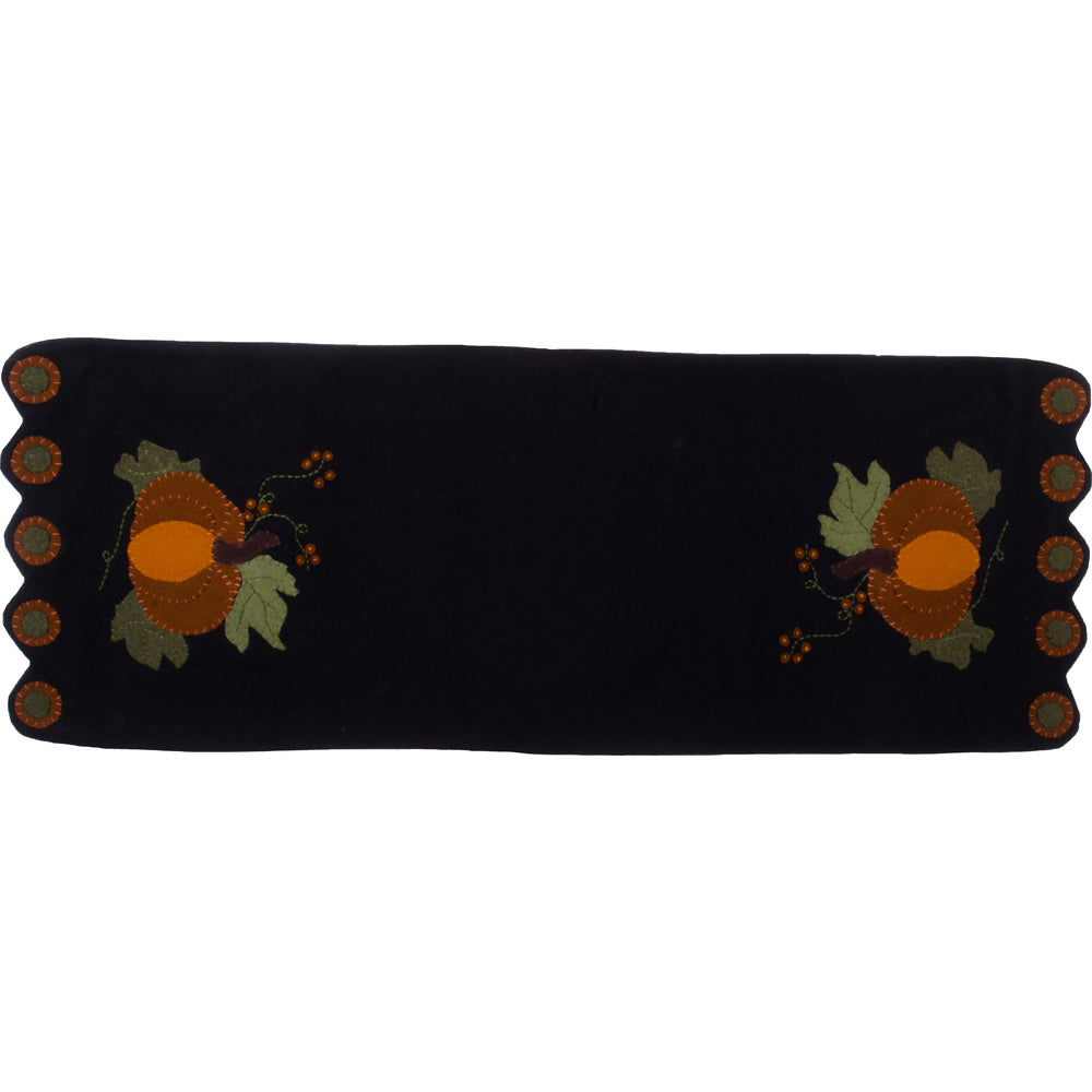 Pick A Pumpkin Primitive Table Runner Black