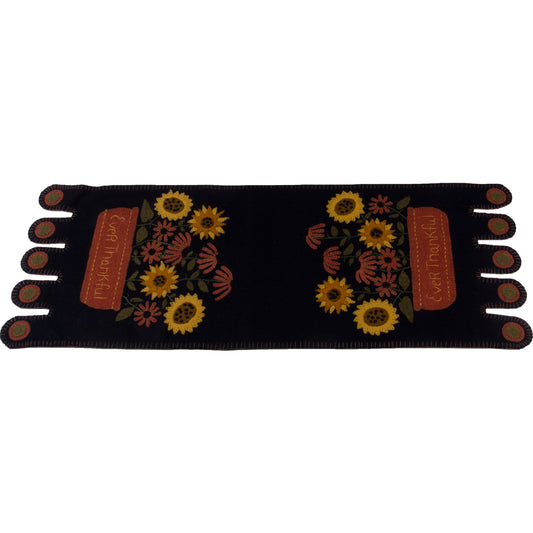 Ever Thankful Black Table Runner