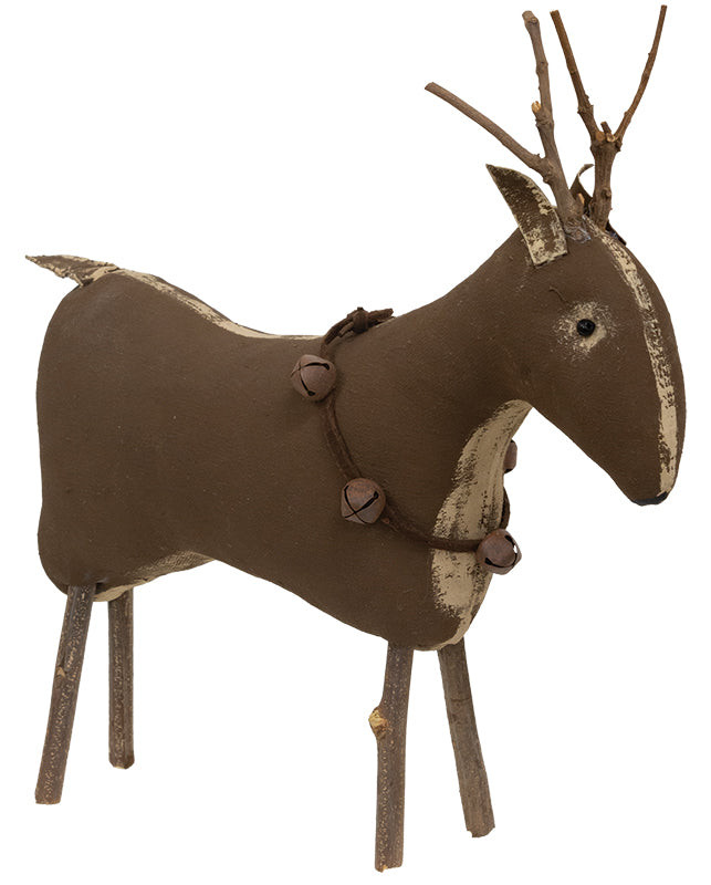 Stiffened Fabric Primitive Standing Reindeer