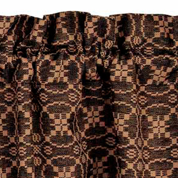 Black Tan Marshfield Jacquard Valance Lined