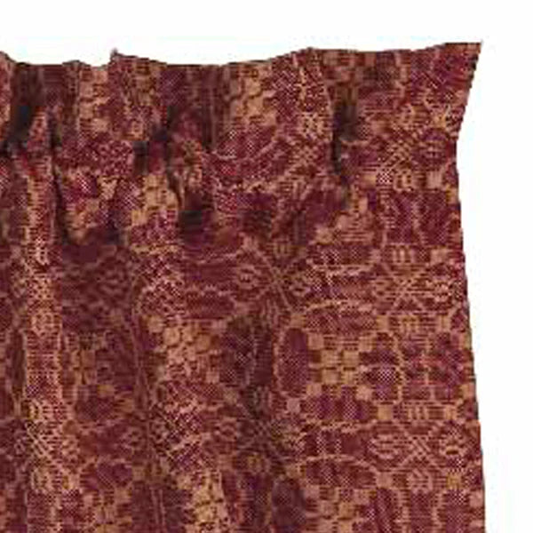 Barn Red Tan Marshfield Jacquard Valance Lined