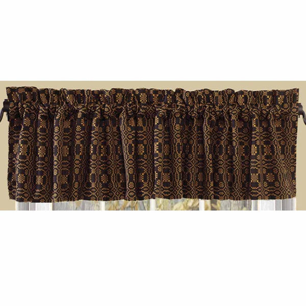 Black Mustard Lover's Knot Jacquard Valance Lined