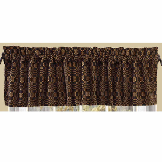 Black Mustard Lover's Knot Jacquard Valance Lined
