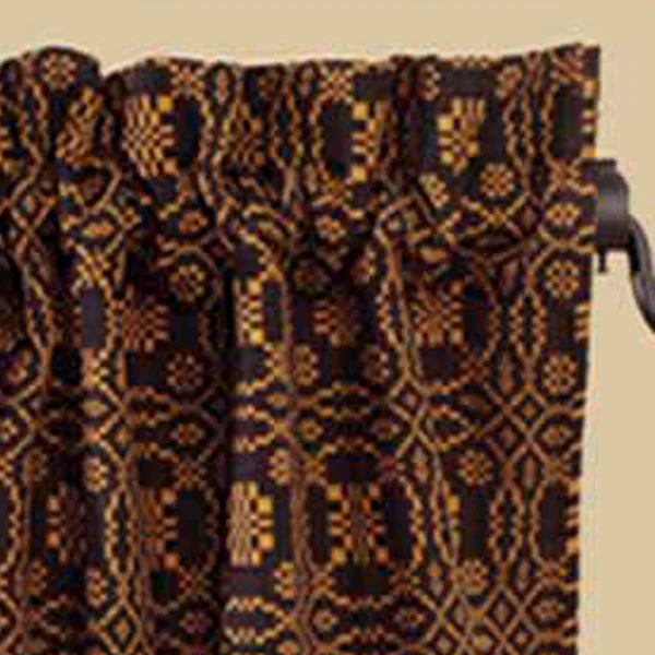Black Mustard Lover's Knot Jacquard Valance Lined