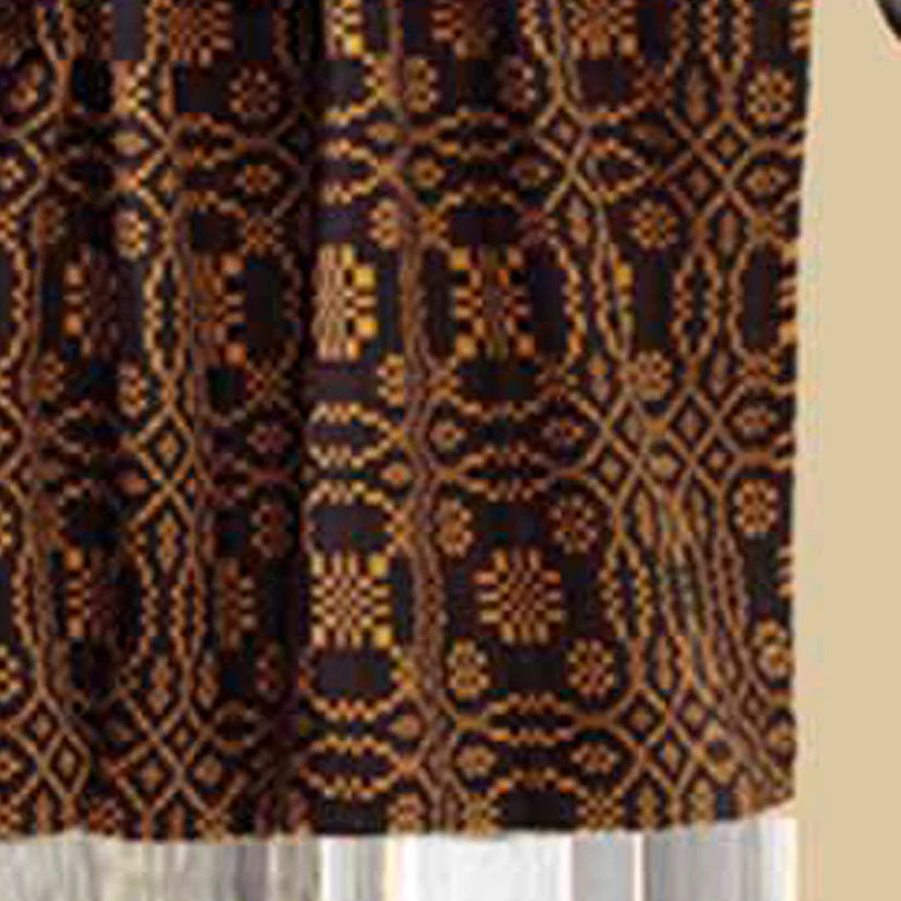 Black Mustard Lover's Knot Jacquard Valance Lined