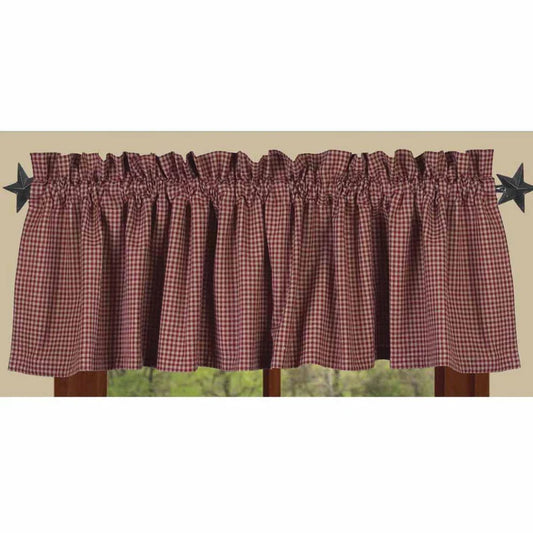 Barn Red Oat Newbury Gingham Valance Lined