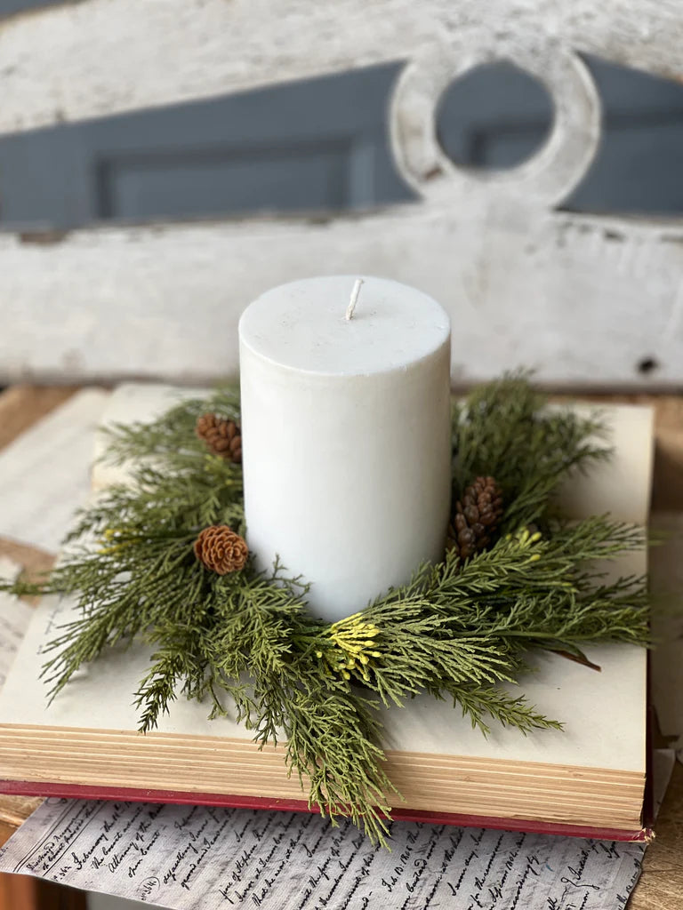 Alpine Cedar Primitive Candle Ring
