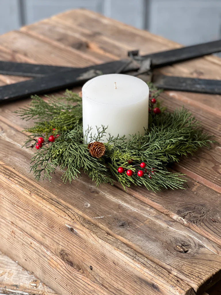 Alpine with Berries Candle Ring | 10"