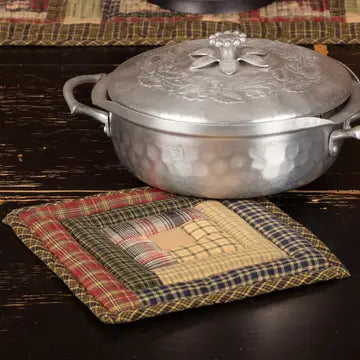 Tea Cabin Patchwork Log Cabin Pot Holder