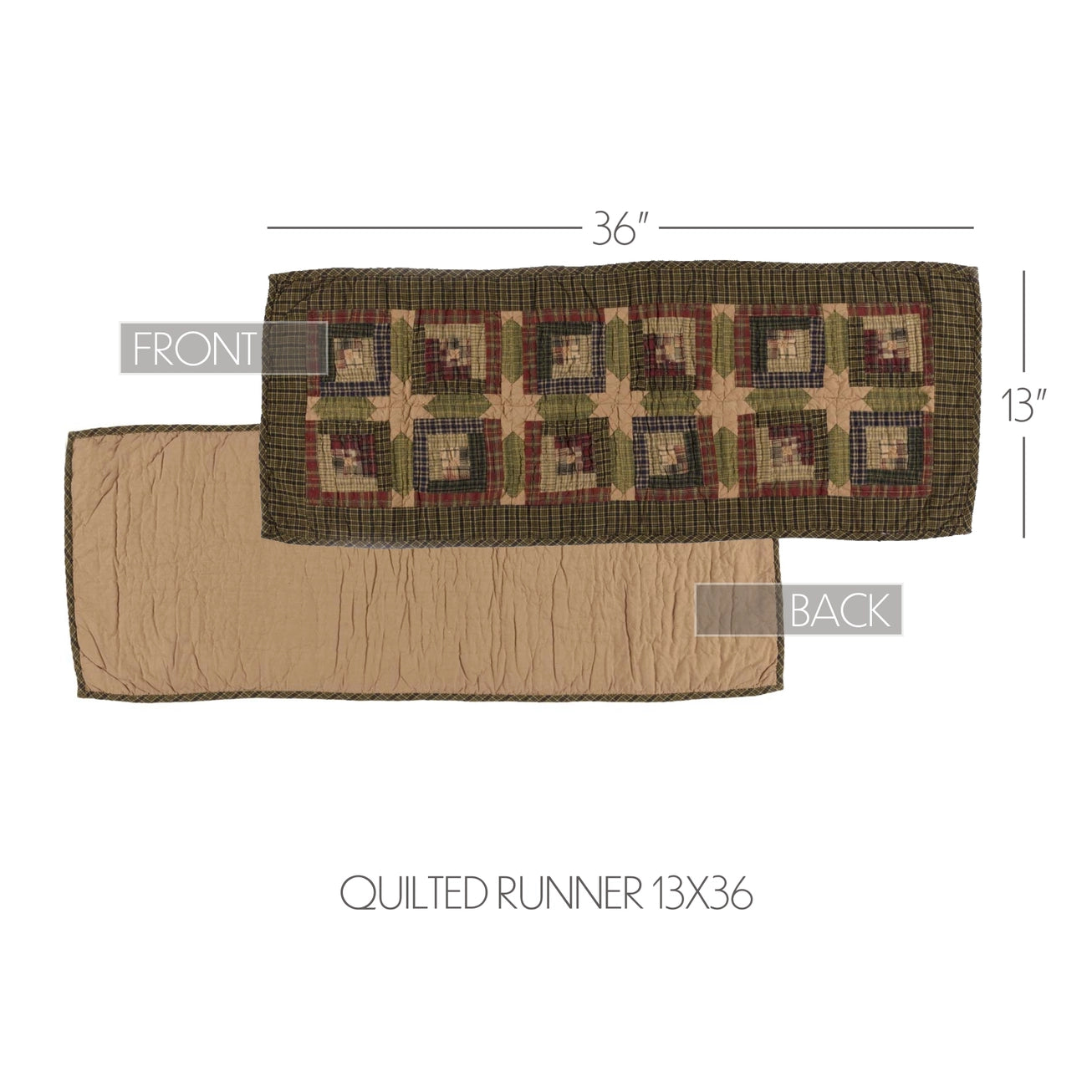 Tea Cabin Patchwork Log Cabin Quilted Table Runner