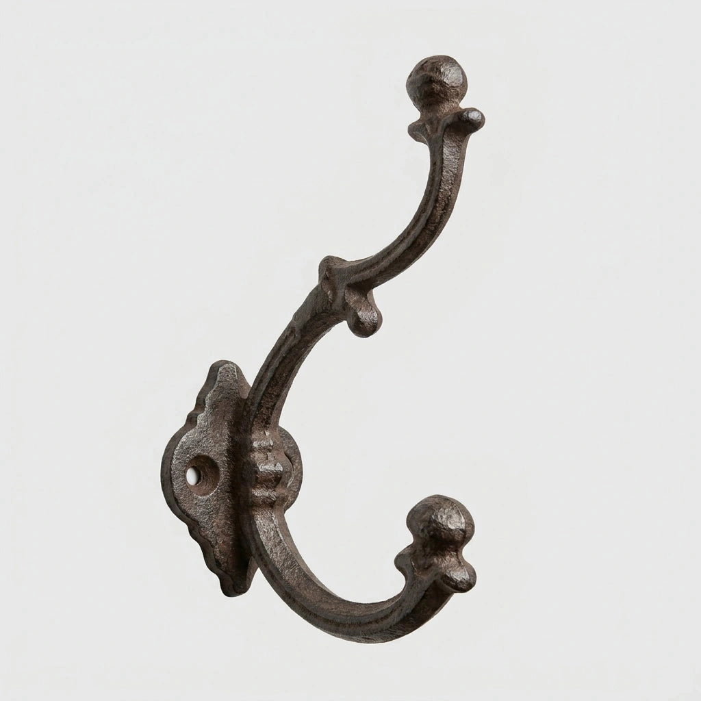Large Wall Hook Cast Iron Rustic Finish
