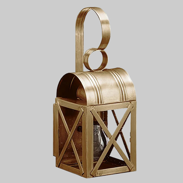 Decorative lantern with a handle on a gray background