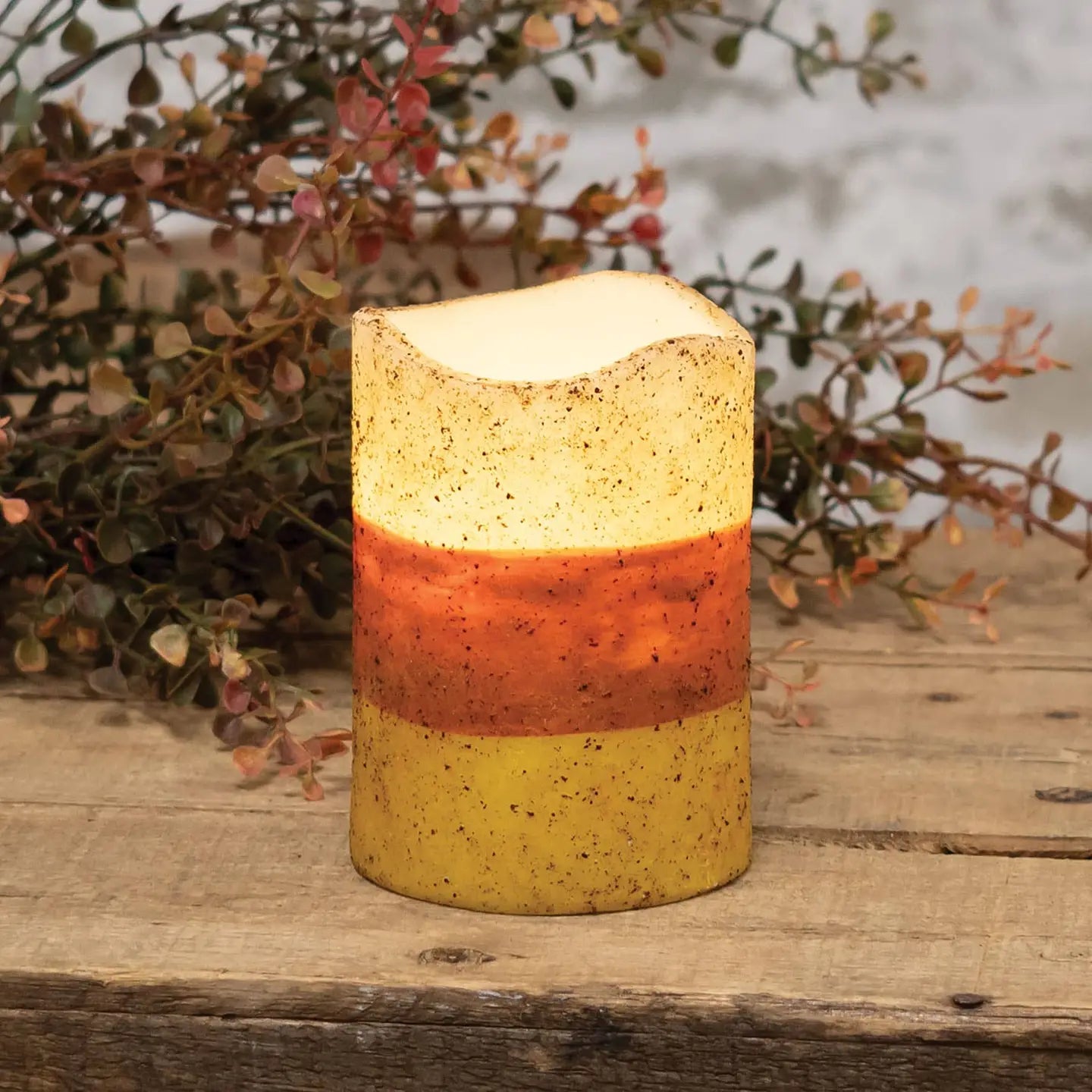 Grungy Candy Corn Timer Pillar Small