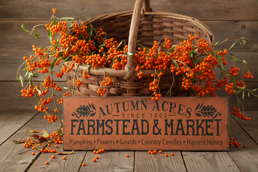 Autumn Acres Primitive Wood Sign