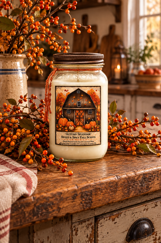 Autumn Splendor Mason Jar Candle 24 Ounce