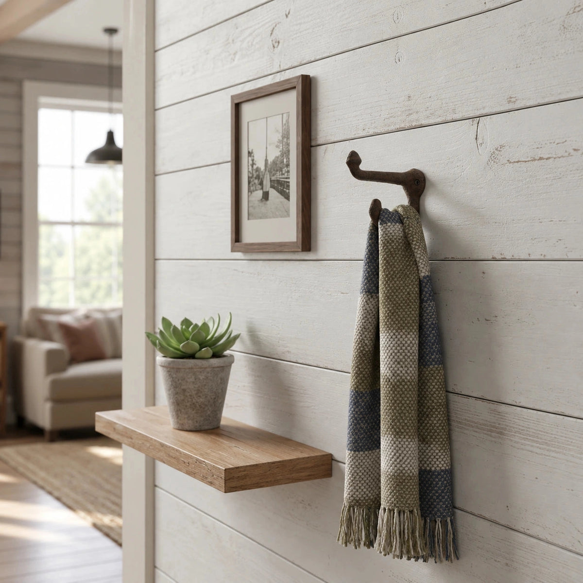 Wall Hook Cast Iron Vintage Weathered Finish