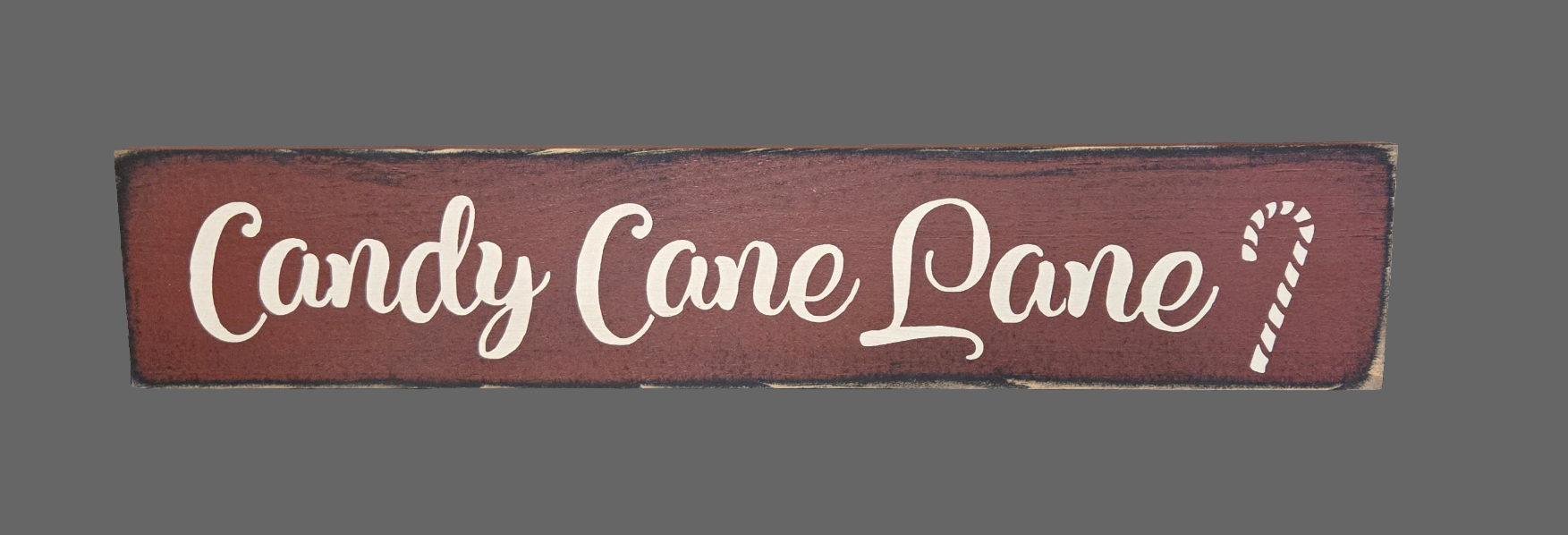 Candy Cane Lane Wood Sign