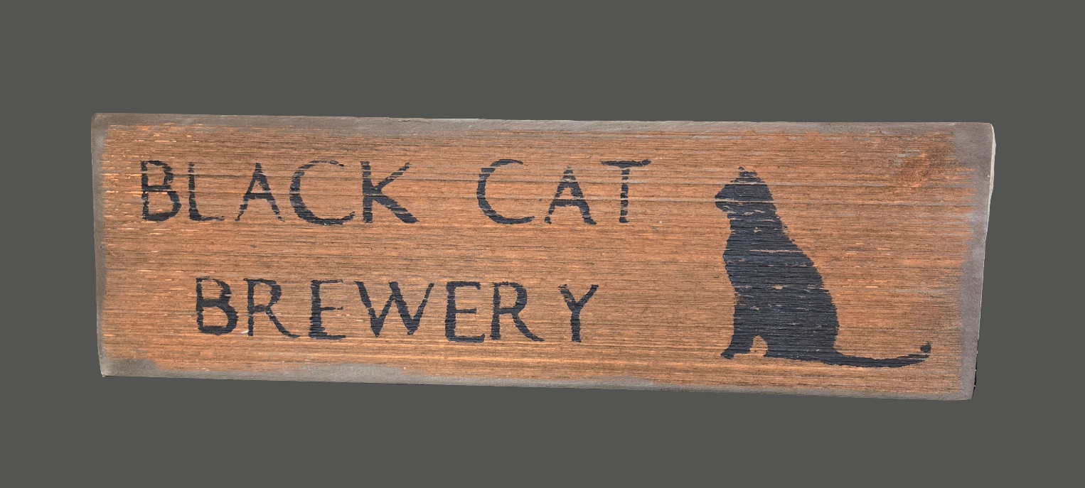 Black Cat Brewery Wood Sign