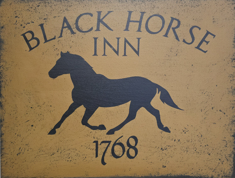 Black Horse Inn Primitive Wooden Sign – The Tin Bin