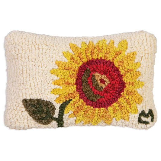 Bright Sunflower Hooked Pillow