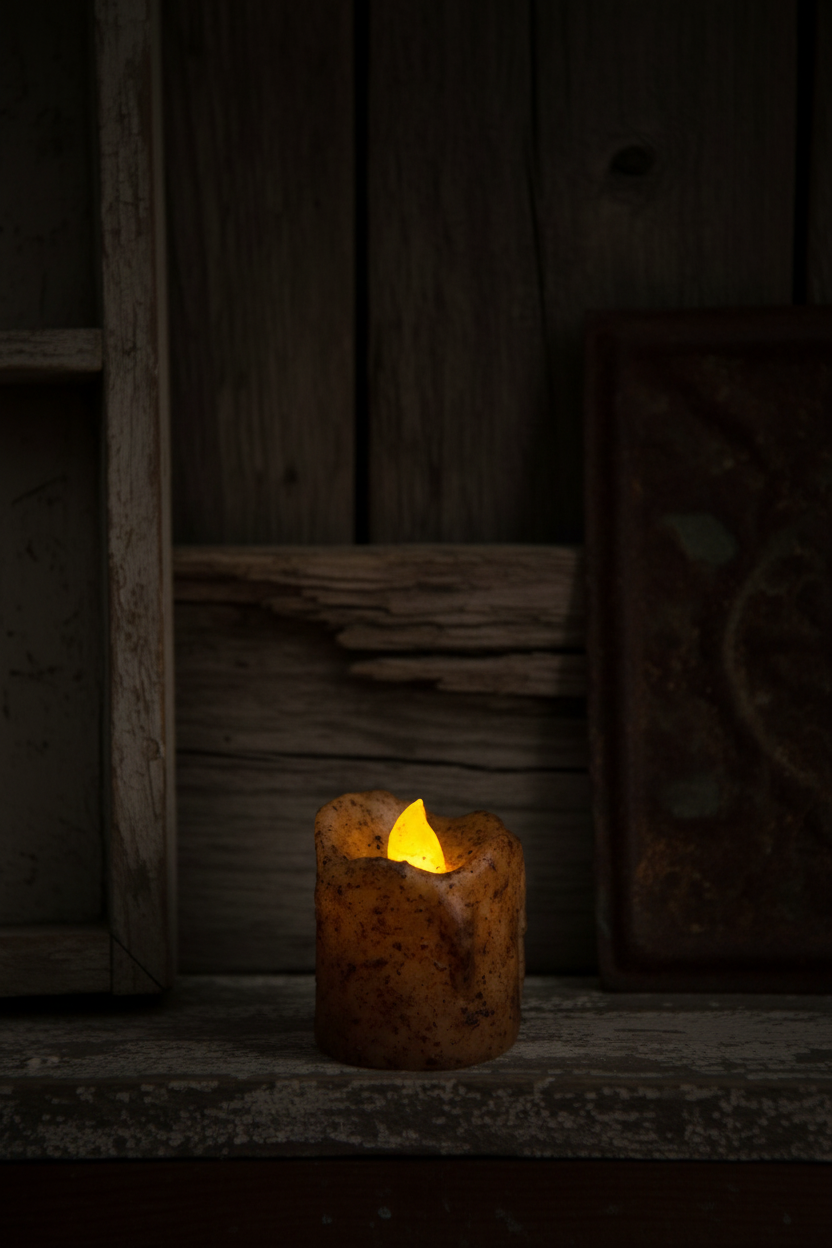 Burnt Ivory Mini Drip Timer Votive