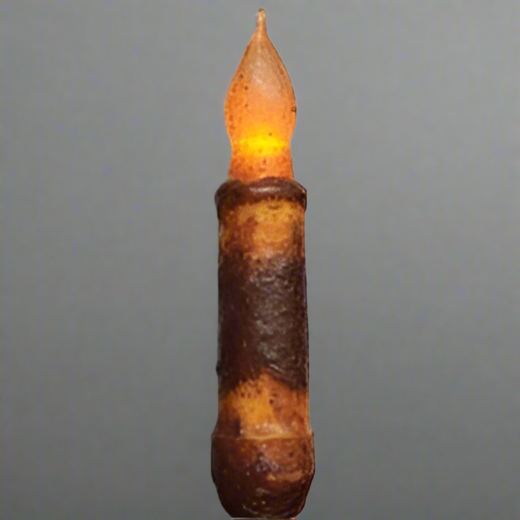 Burnt mustard timer taper on gray background