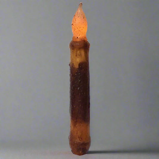 Burnt mustard taper holder with gray background