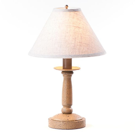 Butcher Lamp in Americana Pearwood with Linen Fabric Shade