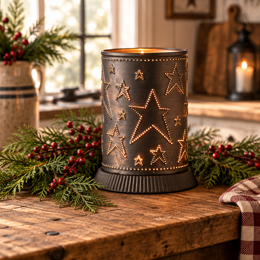 Candle Warmer with Country Star in Kettle Black