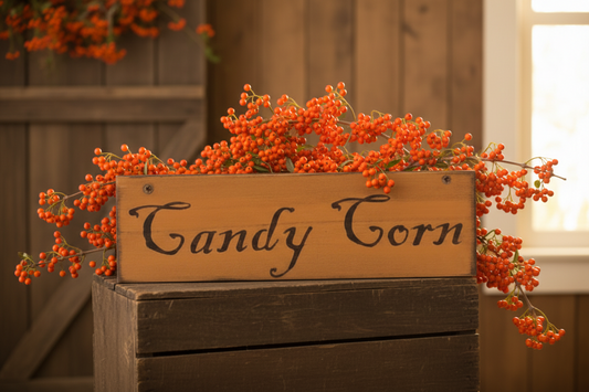Candy Corn Primitive Wood Sign
