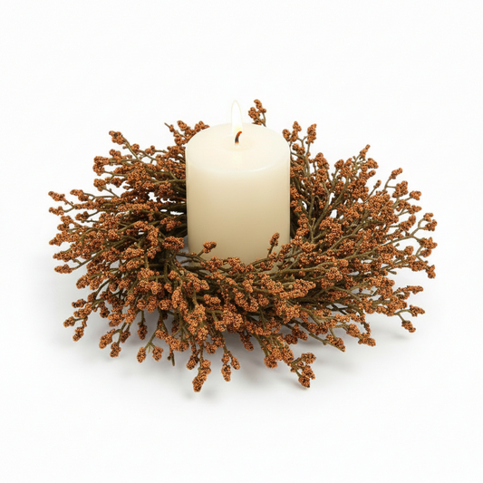 Fall Array Astilbe Candle Ring Pumpkin