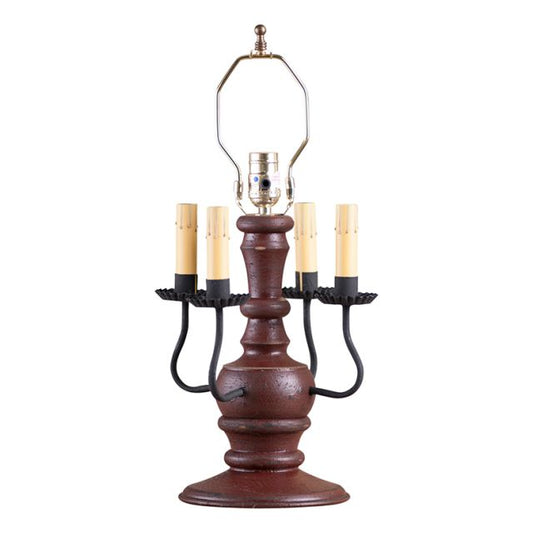 Cedar Creek Wood Table Lamp Base in Americana Red
