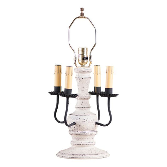 Cedar Creek Wood Table Lamp Base in Americana Vintage White
