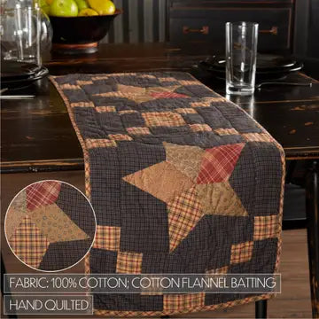 Arlington Star Table Runner Quilted Patchwork