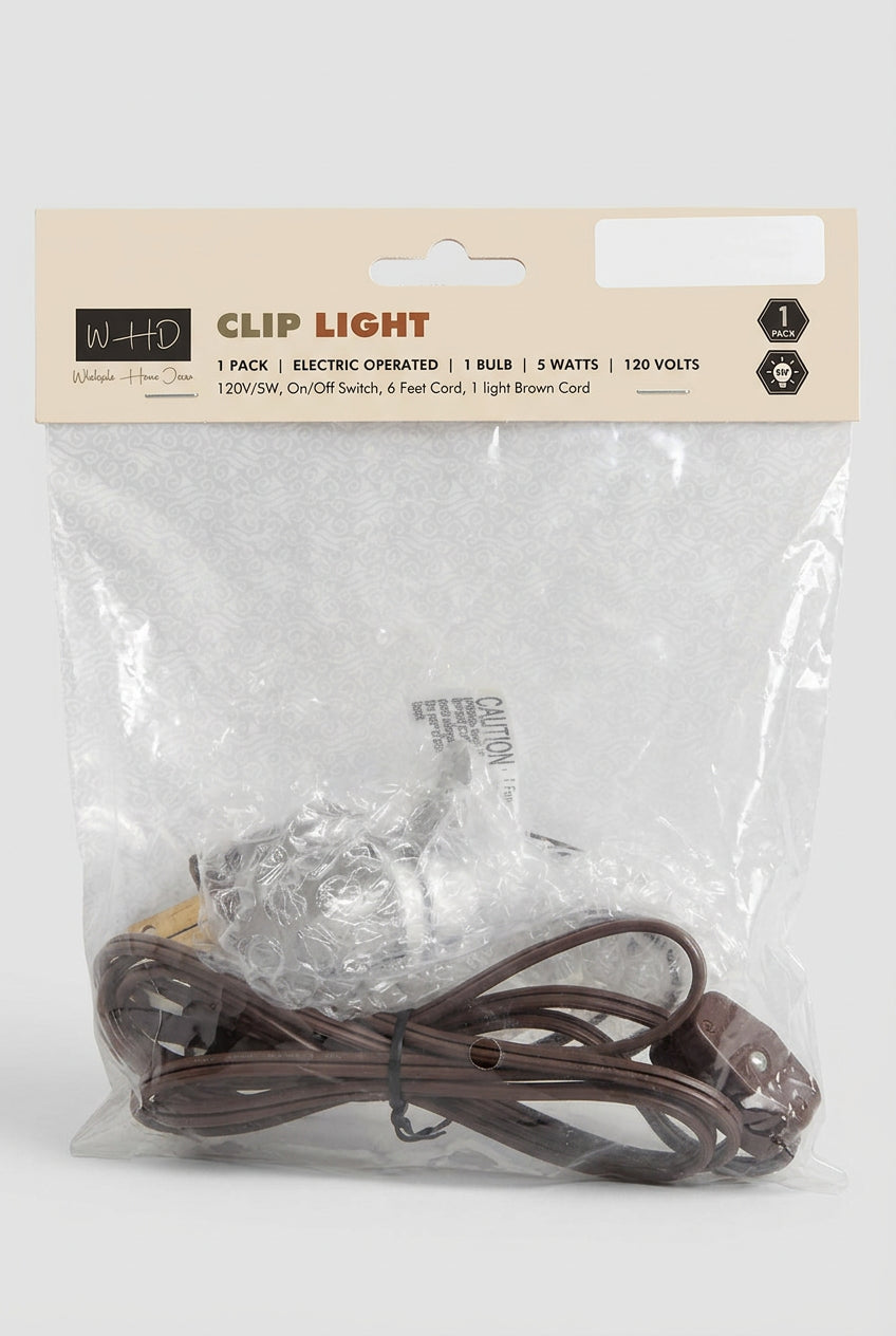 Clip light in packaging on white background