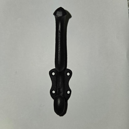 Black metal handle on a white background