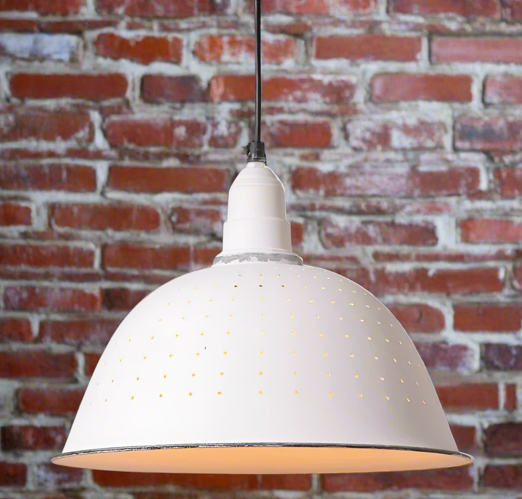 Colander Pendant Light in Rustic White – The Tin Bin