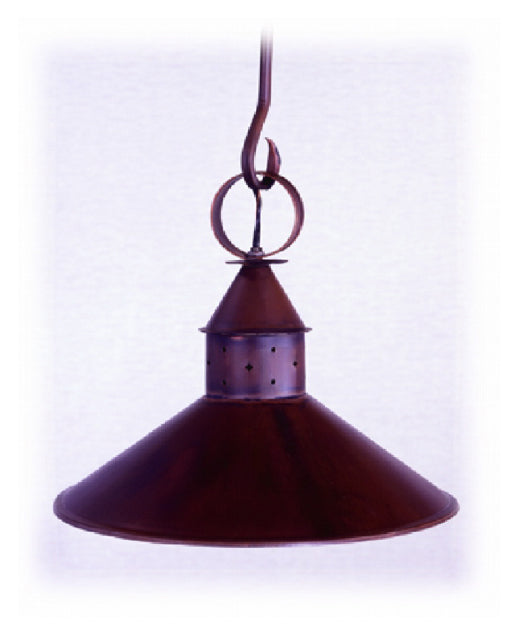 Bronze pendant light fixture on a white background