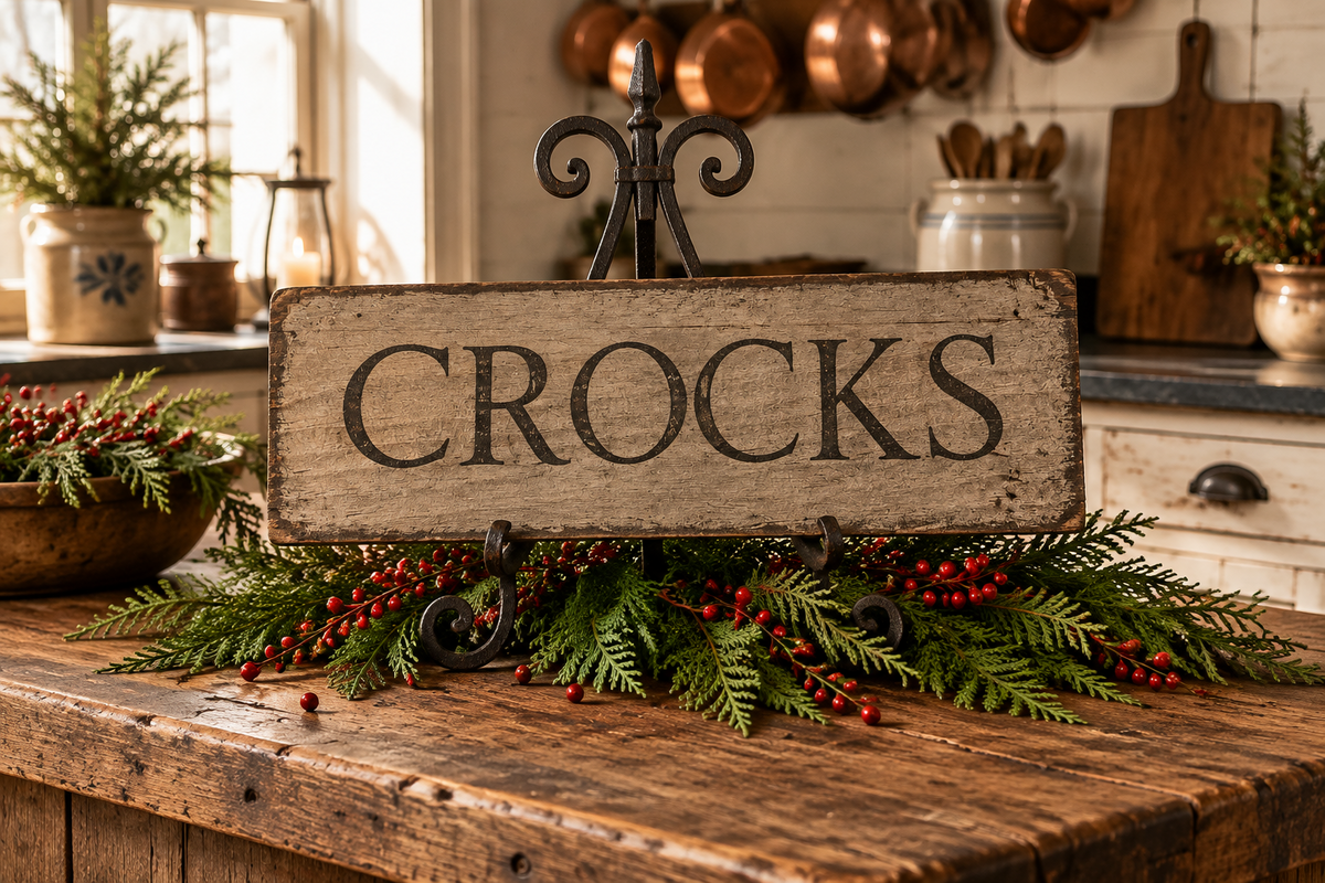 Crocks Primitive Wood Sign