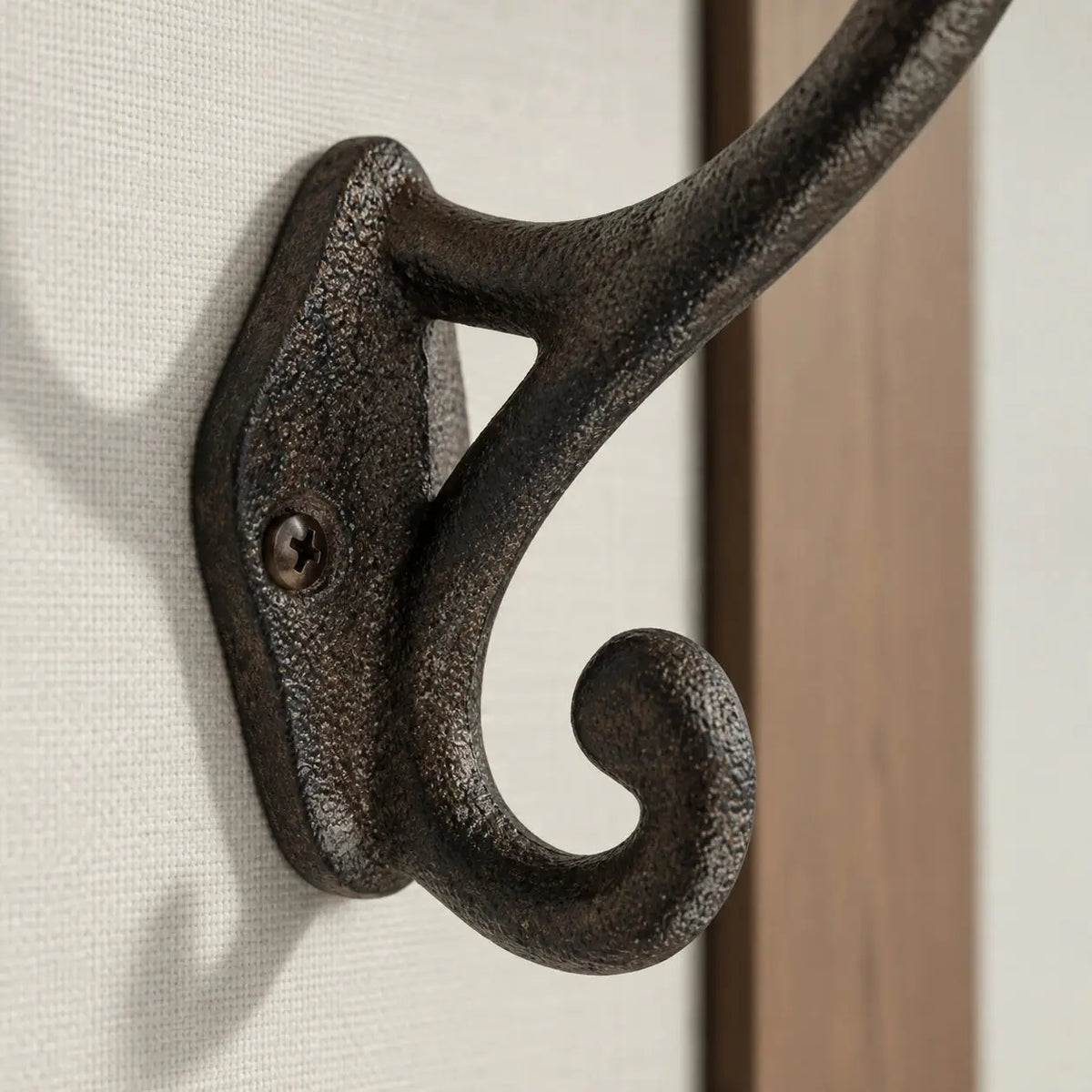 Wall Hook Cast Iron Rustic Weathered Finish