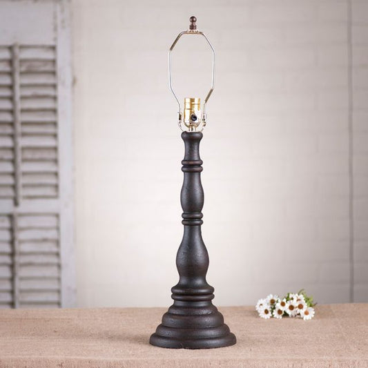 Davenport wood table lamp base in americana black paint finish