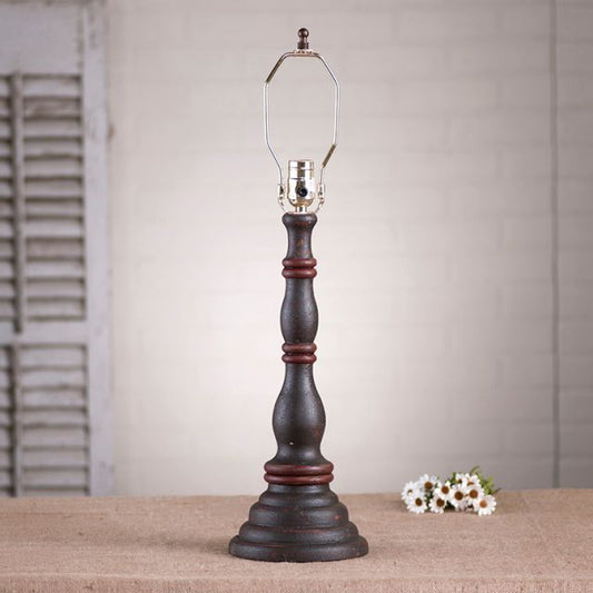 Davenport wood table lamp base in americana espresso paint finish