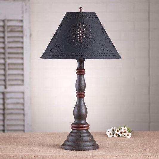 Davenport Table Lamp in Americana Espresso with Textured Metal Shade