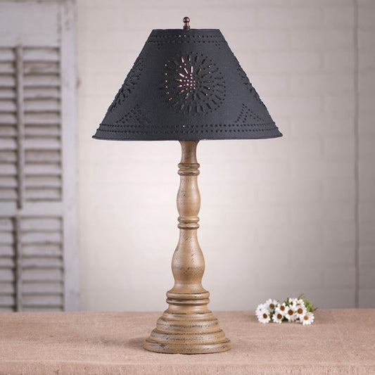 Davenport Table Lamp in Americana Pearwood with Textured Metal Shade