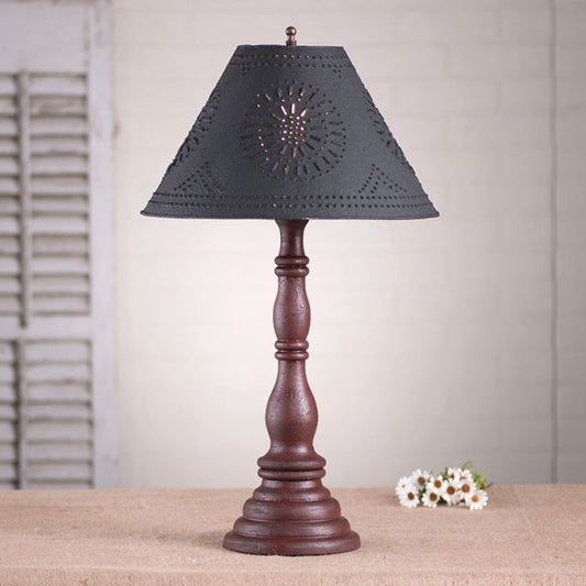 Davenport Table Lamp in Americana Red with Textured Metal Shade