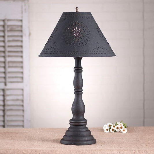 Davenport Table Lamp in Hartford Black with Textured Metal Shade