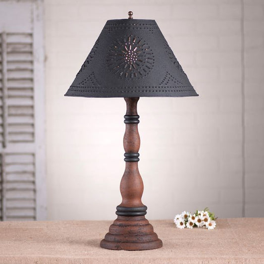 Davenport Table Lamp in Hartford Pumpkin with Textured Metal Shade