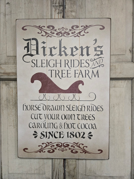 Decorative sign with text on a wooden background